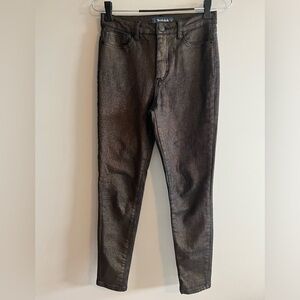 ModCloth black and gold dipped and dapper skinny jeans size 0